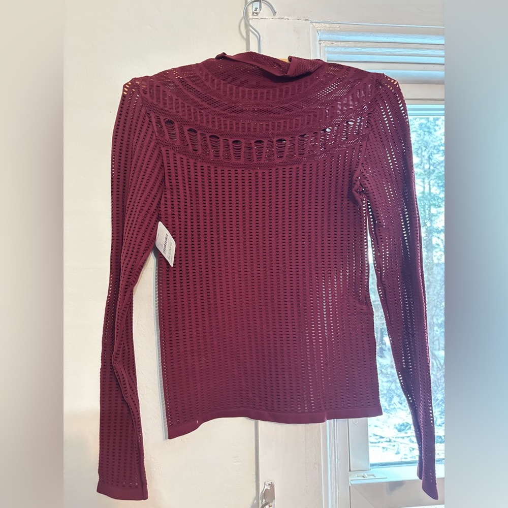 Free People Intimately mock neck cutout long sleeve top